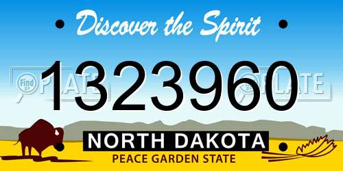1323960 North Dakota License Plate
