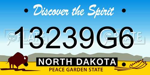13239G6 North Dakota License Plate