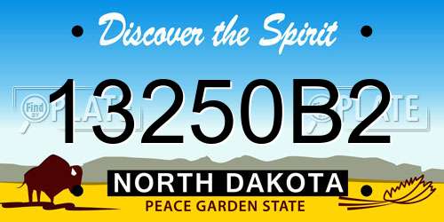 13250B2 North Dakota License Plate