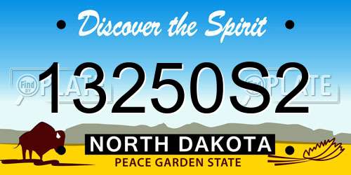 13250S2 North Dakota License Plate
