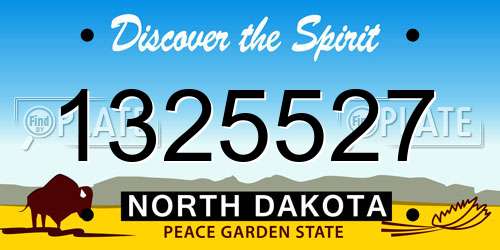 1325527 North Dakota License Plate