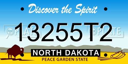 13255T2 North Dakota License Plate