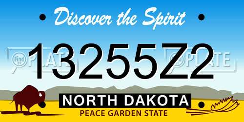 13255Z2 North Dakota License Plate