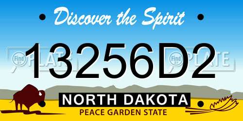 13256D2 North Dakota License Plate