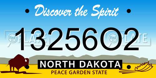 13256O2 North Dakota License Plate