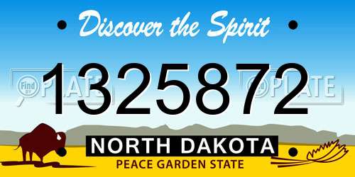 1325872 North Dakota License Plate