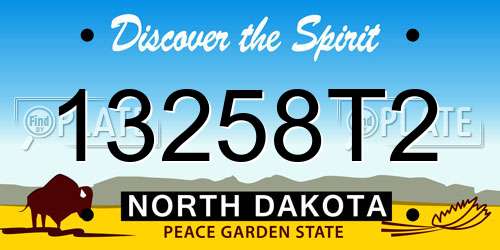 13258T2 North Dakota License Plate
