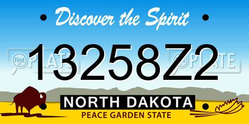 13258Z2 North Dakota License Plate