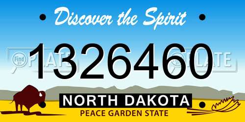 1326460 North Dakota License Plate