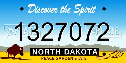 1327072 North Dakota License Plate