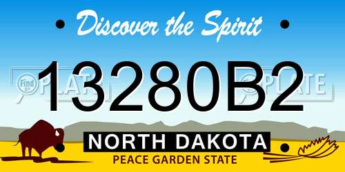 13280B2 North Dakota License Plate