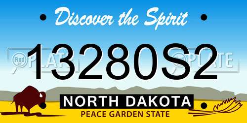 13280S2 North Dakota License Plate