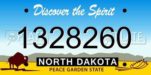 1328260 North Dakota License Plate