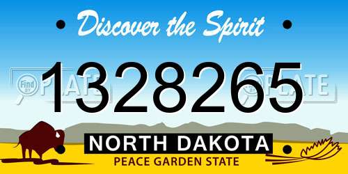 1328265 North Dakota License Plate