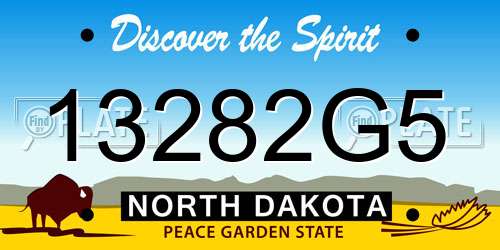 13282G5 North Dakota License Plate