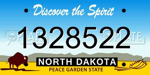 1328522 North Dakota License Plate