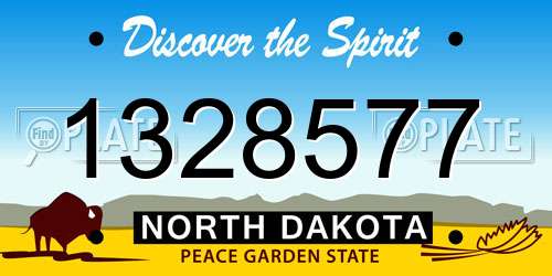 1328577 North Dakota License Plate