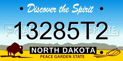13285T2 North Dakota License Plate