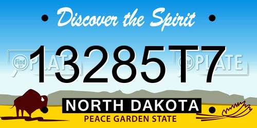 13285T7 North Dakota License Plate