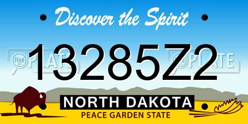13285Z2 North Dakota License Plate