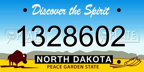 1328602 North Dakota License Plate