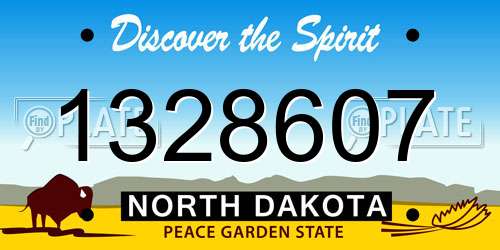 1328607 North Dakota License Plate