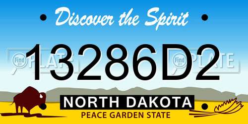 13286D2 North Dakota License Plate