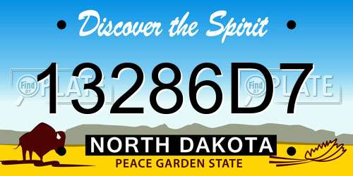 13286D7 North Dakota License Plate