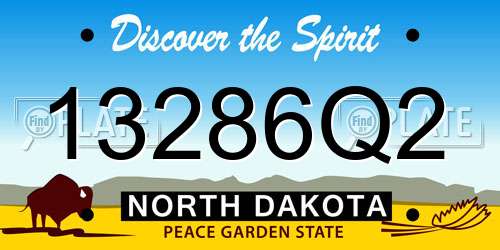 13286Q2 North Dakota License Plate