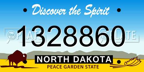 1328860 North Dakota License Plate
