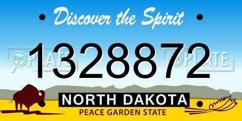 1328872 North Dakota License Plate