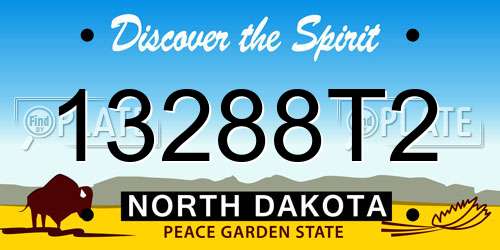 13288T2 North Dakota License Plate