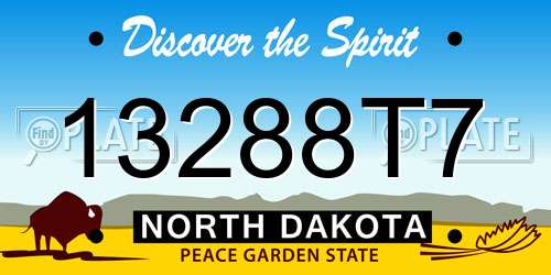 13288T7 North Dakota License Plate