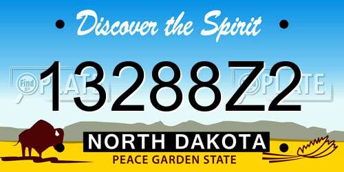 13288Z2 North Dakota License Plate