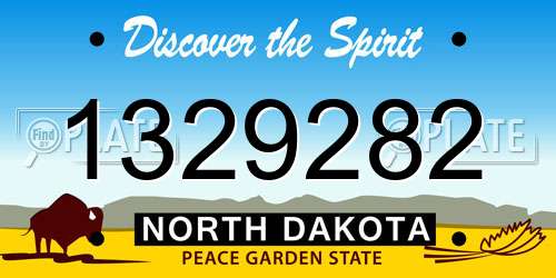 1329282 North Dakota License Plate