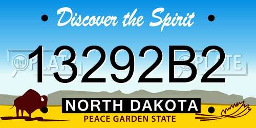 13292B2 North Dakota License Plate