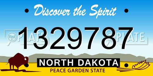1329787 North Dakota License Plate