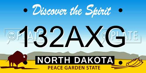 132AXG North Dakota License Plate