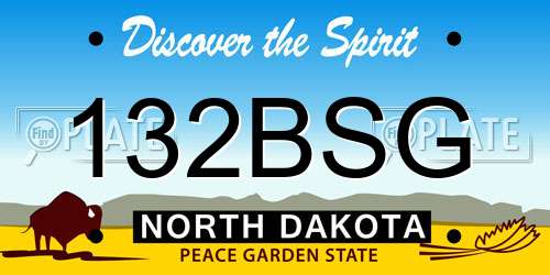 132BSG North Dakota License Plate
