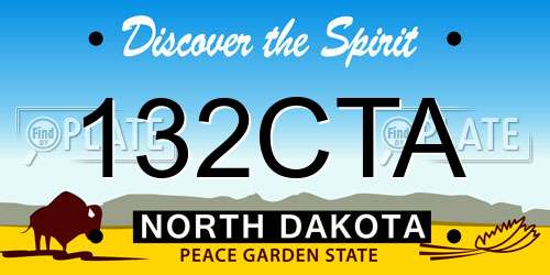 132CTA North Dakota License Plate