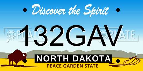 132GAV North Dakota License Plate