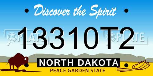 13310T2 North Dakota License Plate