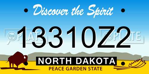 13310Z2 North Dakota License Plate