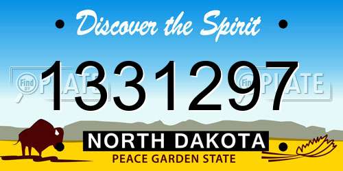 1331297 North Dakota License Plate