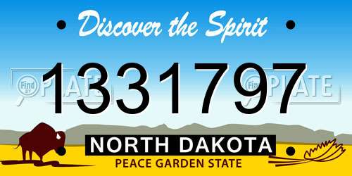 1331797 North Dakota License Plate
