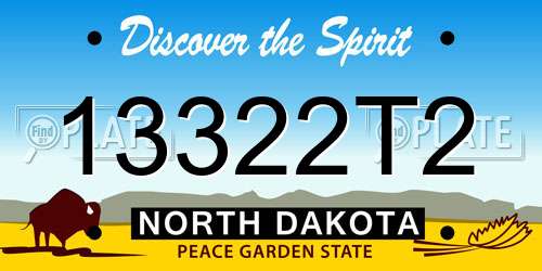13322T2 North Dakota License Plate