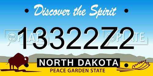 13322Z2 North Dakota License Plate