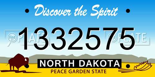 1332575 North Dakota License Plate