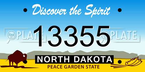 13355 North Dakota License Plate