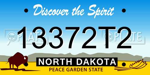 13372T2 North Dakota License Plate